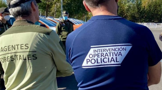 Agentes Forestales realizando prácticas de intervención operativa policial